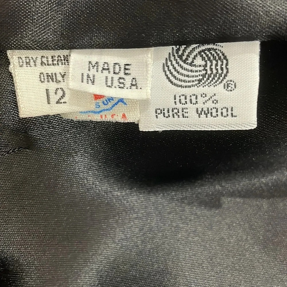 Vintage Perry Ellis Wool Black 3/4 Length Coat ILGWU Made in USA 12 - Picture 12 of 16